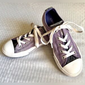 Converse All Star Low Top Sparkly Purple Glitter Sneakers Junior 1 654218F